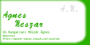 agnes meszar business card