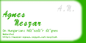 agnes meszar business card